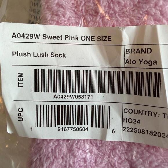 NWT Alo Women's Plush Lush Sock SWEET PINK - Picture 5 of 6